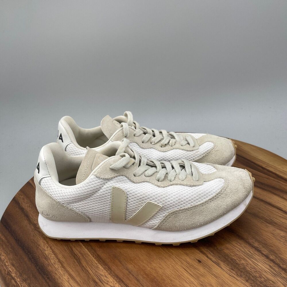 Veja Rio Branco Shoes Womens Size 8.5 White Leather Casual Comfort Sneakers